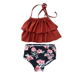 Small shop ruffle floral bikini swimsuit 3